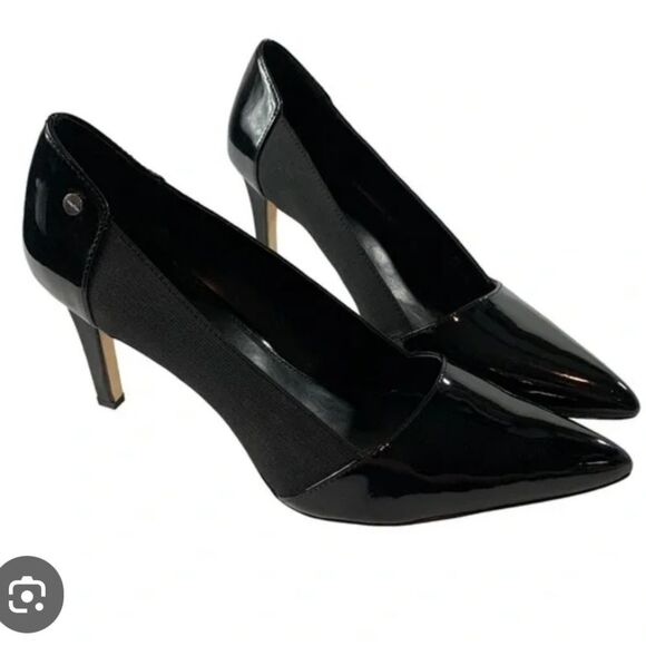 Calvin Klein black patent heels 9.5 - Picture 1 of 8